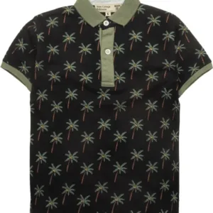 Polo Κοντομάνικο Μαύρο Πράσινο 36-917